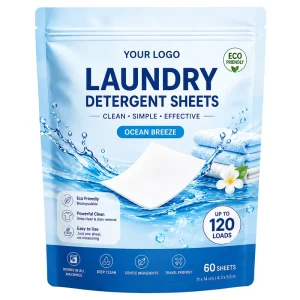 Disposable Eco friendly Hypoallergenic Laundry Detergent Sheets Natural Low Foam Dissolvable Stain Remover for Clothes