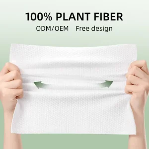 Disposable Facial Towels 100% Plant Fibre Non Woven Eco Friendly Makeup Remover 200mmx200mm 60 Sheets Dry Wet Use