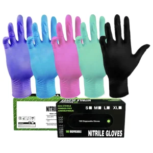 Disposable Food-Safe Nitrile Gloves for Hair, Nail Art, Manicure, Tattoo, Barber, Kitchen, and Beauty Salon Use