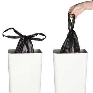 Disposable HDPE LDPE Household Trash Bags 45 x 55 cm Black T-Shirt Vest Garbage Bag Roll