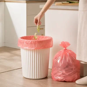 Disposable HDPE Waterproof Heat-Seal Kitchen Trash Bags on Roll