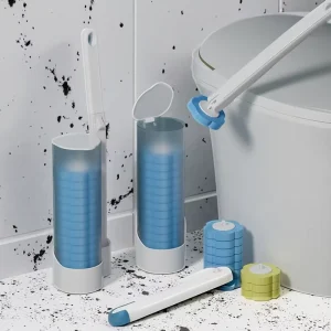 Disposable Household Bathroom Cleaning Brush with Replaceable Brush Heads and Plastic Sponge