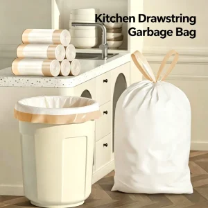 Disposable Kitchen Plastic Drawstring Garbage Bag Heat Seal Waterproof Scented Trash Bag