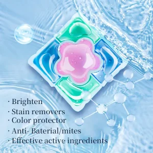 Disposable Laundry Detergent Pods Eco-Friendly Stain Removal Floral Scent Fabric Softener Natural Organic
