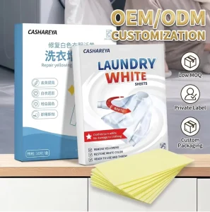 Disposable Lightweight Bleach-Free Laundry Sheets for Yellowing Removal and White Clothes Whitening and Repair