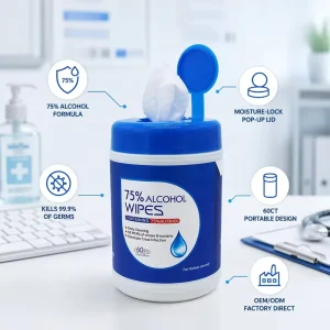 Disposable Natural Plant-Based Bucket Gym Equipment and Body Cleaning Wipes for Adults