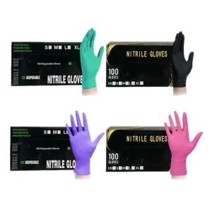 Disposable Nitrile Gloves for Food, Kitchen, Hotel, Manicure, Beauty, Hospital, and Tattoo Use