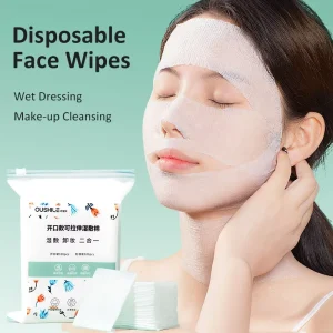 Disposable Nonwoven Eco-Friendly Breathable Very Lightweight Face Tissue Makeup Remover Cleansing Facial Mask Wet Dressings