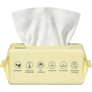 Disposable Nonwoven Facial Towels, Ultra-Soft Hypoallergenic Dry and Wet Wipes for Skin Care and Makeup Removal