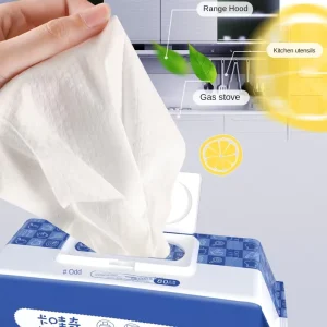 Disposable Nonwoven Kitchen Cleansing Wipes, 80 Count, 15x18cm, 400g, Oil-Stain Removal