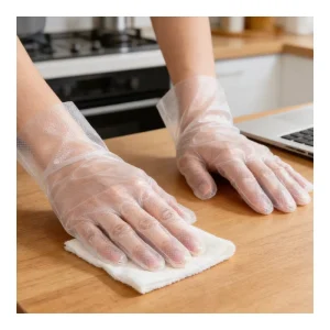 Disposable PE Gloves 260pcs Boxed Universal Fit Food Grade for Kitchen Cooking and Cleaning