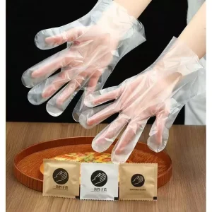 Disposable PE Plastic Gloves Waterproof Individually Wrapped Food-grade Catering Takeaway Service Gloves