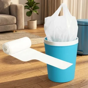 Disposable PE Plastic Star Seal Side Gusset T shirt Garbage Bags in Rolls