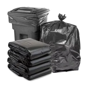 Disposable PE Trash Bags 33-55 Gallon Gravure Printed Mesh Heat Seal Star Seal Bottom Flat Tied