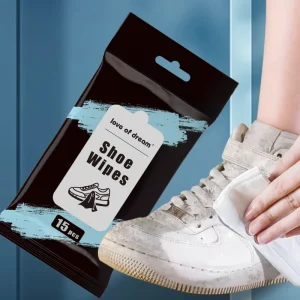 Disposable Shoe Shine Wipes 15 Counts Per Pack Portable Travel On-the-Go Use Bulk Available for Leather Shoe Cleansing Wipes