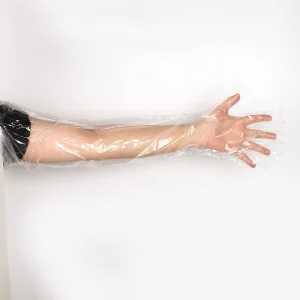 Disposable Shoulder-Length LDPE Long-Arm Veterinary Examination Gloves Transparent
