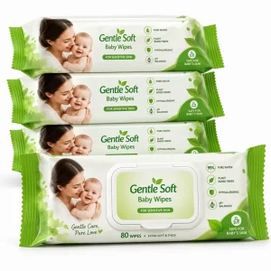 Disposable Soft Organic Unscented Wet Wipes 100 Pcs Baby Wipes for Sensitive Skin