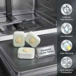 Disposable Solid Dishwasher Tablets Biodegradable Powerful Cleaner Household Cleaning Tablets for Machine