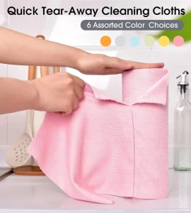 Disposable Square Microfiber Polyamide Quick-Dry Absorbent Tear-Away Towels for Kitchen and Glass Cleaning