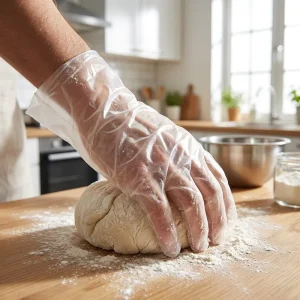 Disposable TPE/PVC Food-Grade Waterproof Household Kitchen Cleaning Gloves, Clear, Winter, 1 Box of 100 Pieces