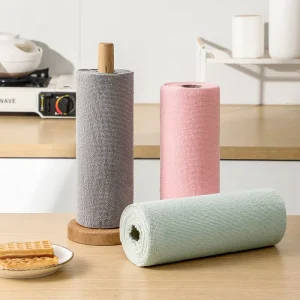 Disposable Tear-Away Microfiber Cleaning Cloth Roll 25 x 25 cm 20-Piece Private Label Quick-Dry Printed Kitchen Towels