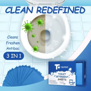 Disposable Toilet Bowl Cleaner Sheets Deep Clean Stains No Splash Keep Toilet Fresh Biodegradable Lemon Scent 60 Washes