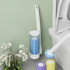 Disposable Toilet Brush Set Wall-Mounted Toilet Cleaner with Replacement Heads