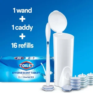 Disposable Toilet Cleaning Wand 3 in 1 Set Toilet Cleaner Decontamination Limescale Remover Toilet Clean Ball Cleaning Kit
