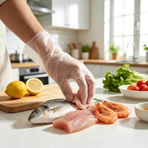 Disposable Transparent Medium Waterproof Heat Resistant Household Gloves Food Grade TPE Material Oil Proof Durable for Kitchen