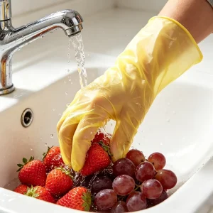 Disposable Transparent Waterproof TPE Gloves, Food Contact Safe, Medium Thickness, Household Work Use