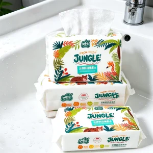 Disposable Viscose Cleansing Towel 140g Pack Hanging Wall-Mounted Bottom-Pull Face Wipes for Beauty Salon and Spa