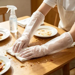 Disposable Waterproof Polyethylene Gloves (HDPE LDPE CPE) for Food Grade Use Medium Thickness
