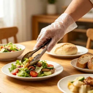 Disposable Waterproof Transparent Food Grade Gloves Individually Packed Eco Friendly Heat Resistant for Fast Food Kitchen Use