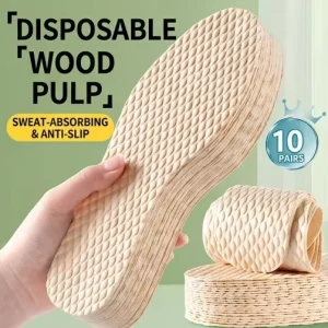 Disposable Wood Pulp Sports Insoles Arch Supports Sweat Absorbent Anti Slip Wash Free Portable Travel Foot Insoles