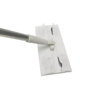 Disposable and Reusable Towel Flat Mop with Stainless Steel Pole and Swivel Head