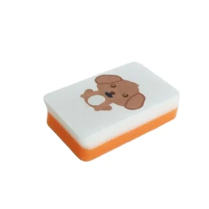 Dog Print Soft Kitchen Cleaning Sponge Scouring Pad for Dishware