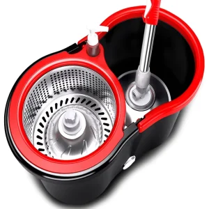Double-Driven Rotary Microfiber Mop and Bucket Set with 360-Degree Rotating Head