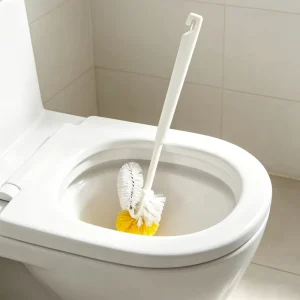 Double-Head Toilet Brush with Plastic Handle for Household, Hotel, and Apartment Use