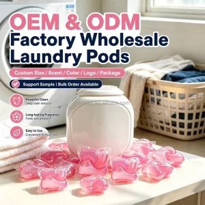 Double Layer 3D 4-in-1 Apparel Cleaning Laundry Detergent Pods Capsules Scent Booster Antibacterial Detergent 20g