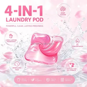 Double Layer 3D 4-in-1 Apparel Cleaning Laundry Detergent Pods Capsules Scent Booster Antibacterial Detergent 20g