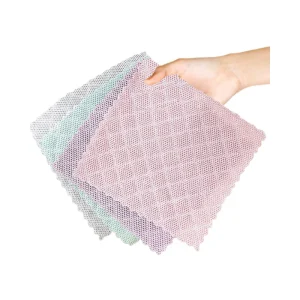 Double Side Coral Velvet Silver Wire Dish Cloths Non Scratch Wire Mesh Knit Cleaning Cloth Towel for Kitchen