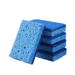 Double-Sided Cellulose Wood Pulp Sponge Scouring Pad for Kitchen, Bathroom, Furniture, and Floor Cleaning