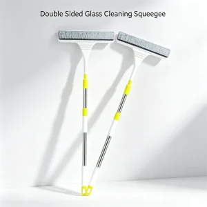 Double Sided Elastic Window Squeegee 28cm Wide Stainless Steel PP PPE Handheld Glass Wiper for Home Shower Mirror Car Windshield