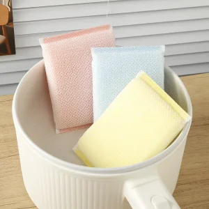 Double-Sided High-Absorption Microfiber Reusable Sponge Scrubber for Household Dishes