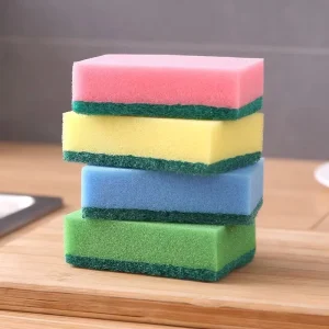 Double-Sided Kitchen Dishwashing Sponge Scouring Pad