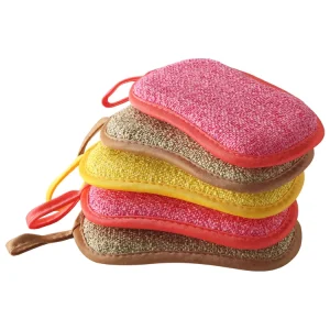 Double-Sided Kitchen Microfiber Scouring Pad High-Absorbent Quick-Drying Non-Scratch Non-Stick Dish Sponge