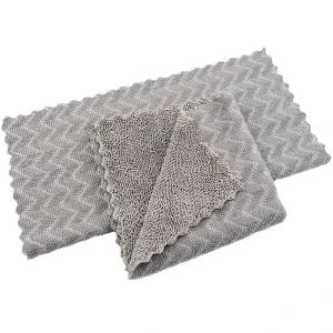 Double Sided Microfiber Cleaning Cloth Kitchen Dish Towel Absorbent Household Cleaning Rag for Kitchen Counter Table Cleaning