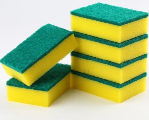 Double-Sided Rectangle Sponge Kitchen Cleaning Scouring Pad