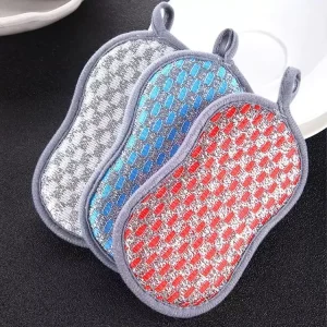 Double-Sided Reusable Non-Scratch Dish Scrubber Sponge Scouring Pads
