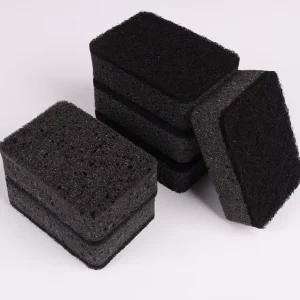 Double-Sided Wood Fiber Disposable Kitchen Cleaning Scrubber Scouring Pad Absorbent Dishcloth Stain-Removing Brush